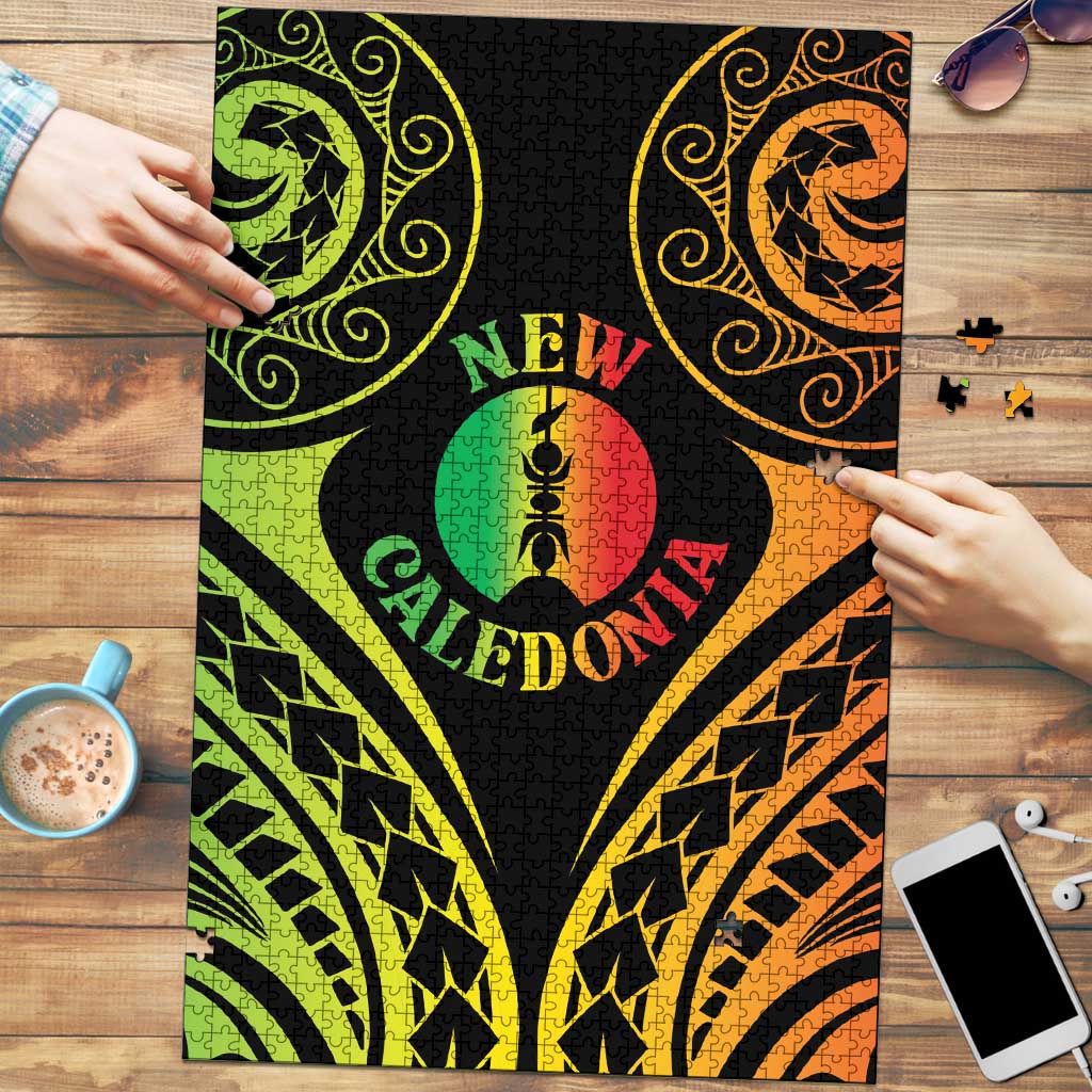 New Caledonia Day Puzzle Polynesian Curves Reggae Color - Polynesian Pride
