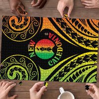 New Caledonia Day Puzzle Polynesian Curves Reggae Color - Polynesian Pride