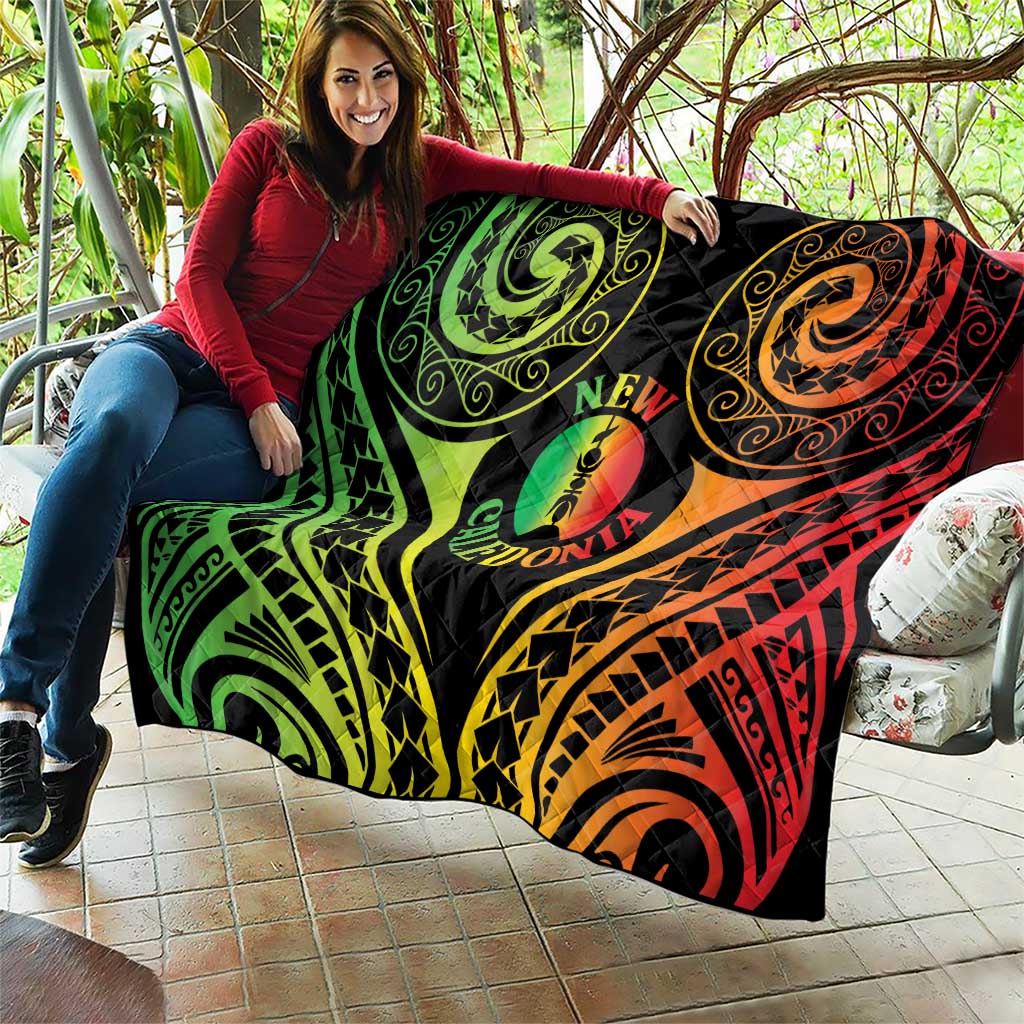 New Caledonia Day Quilt Polynesian Curves Reggae Color - Polynesian Pride