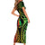 New Caledonia Day Short Sleeve Bodycon Dress Polynesian Curves Reggae Color - Polynesian Pride