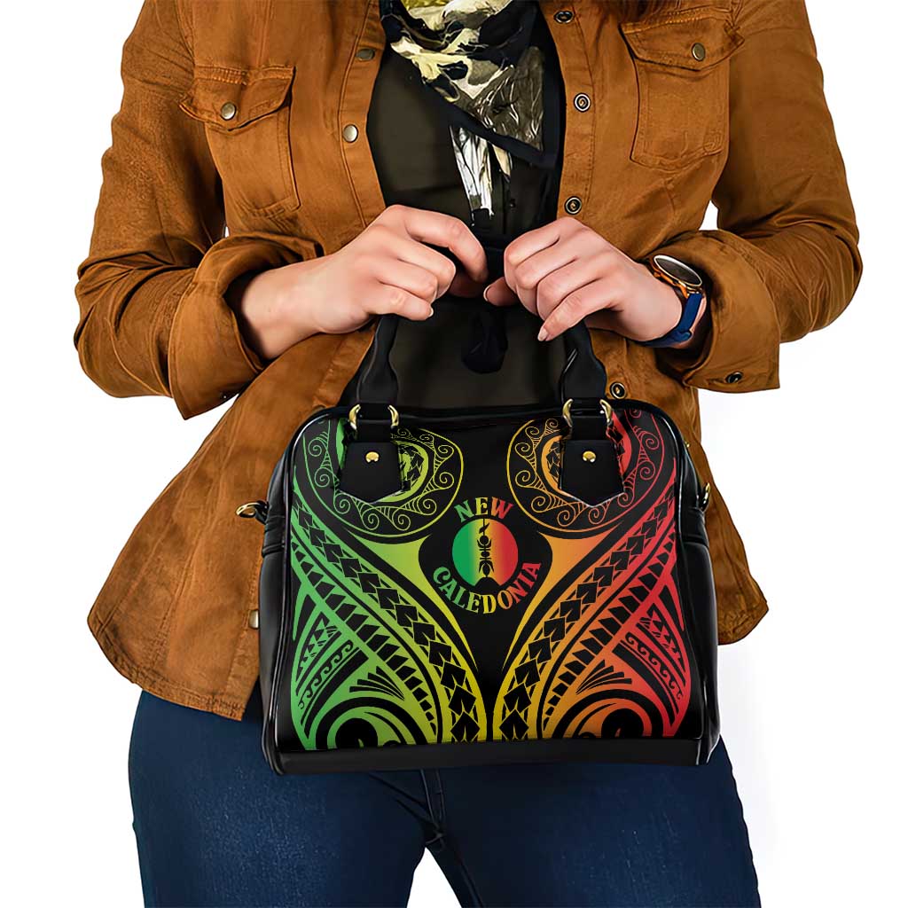 New Caledonia Day Shoulder Handbag Polynesian Curves Reggae Color - Polynesian Pride