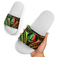 New Caledonia Day Slide Sandals Polynesian Curves Reggae Color - Polynesian Pride