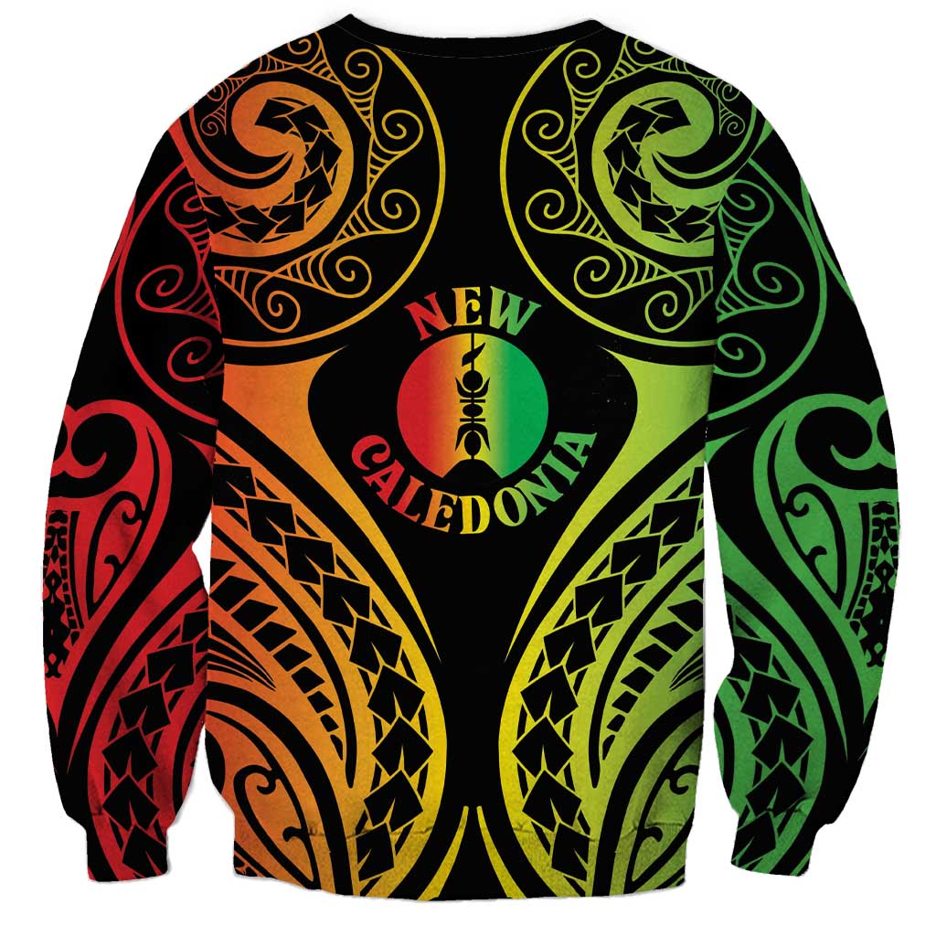 New Caledonia Day Sweatshirt Polynesian Curves Reggae Color - Polynesian Pride