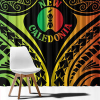New Caledonia Day Window Curtain Polynesian Curves Reggae Color - Polynesian Pride