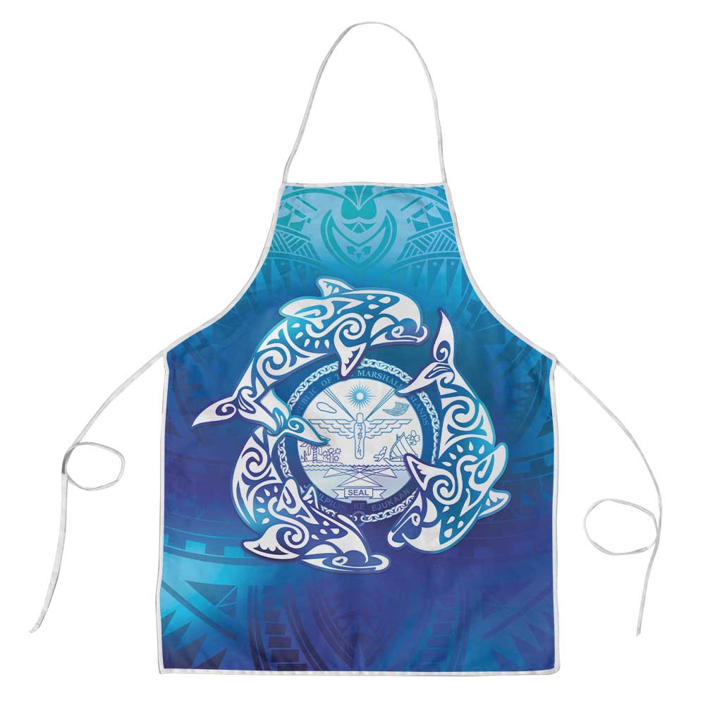 Marshall Islands Manit Day Apron Tribal Dolphin With Marshall Seal - Polynesian Pride