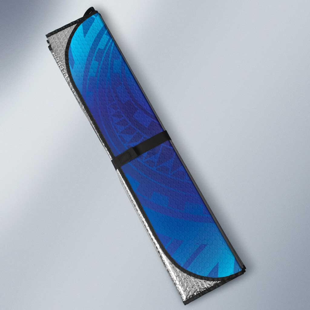 Marshall Islands Manit Day Auto Sun Shade Tribal Dolphin With Marshall Seal - Polynesian Pride