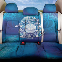 Marshall Islands Manit Day Back Car Seat Cover Tribal Dolphin With Marshall Seal - Polynesian Pride