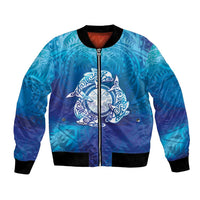 Marshall Islands Manit Day Bomber Jacket Tribal Dolphin With Marshall Seal - Polynesian Pride