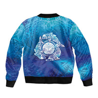 Marshall Islands Manit Day Bomber Jacket Tribal Dolphin With Marshall Seal - Polynesian Pride
