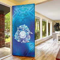 Marshall Islands Manit Day Door Cover Tribal Dolphin With Marshall Seal - Polynesian Pride