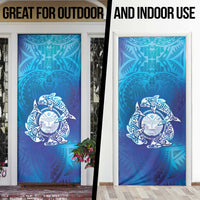 Marshall Islands Manit Day Door Cover Tribal Dolphin With Marshall Seal - Polynesian Pride