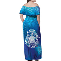 Marshall Islands Manit Day Family Matching Off Shoulder Maxi Dress and Hawaiian Shirt Tribal Dolphin With Marshall Seal - Polynesian Pride