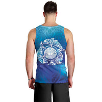 Marshall Islands Manit Day Men Tank Top Tribal Dolphin With Marshall Seal - Polynesian Pride
