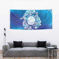 Marshall Islands Manit Day Tapestry Tribal Dolphin With Marshall Seal - Polynesian Pride