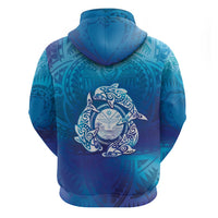 Marshall Islands Manit Day Zip Hoodie Tribal Dolphin With Marshall Seal - Polynesian Pride