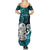 Personalized Aotearoa New Zealand Summer Maxi Dress Paua Shell Fern Koru With Maori Hei Tiki LT05 - Polynesian Pride