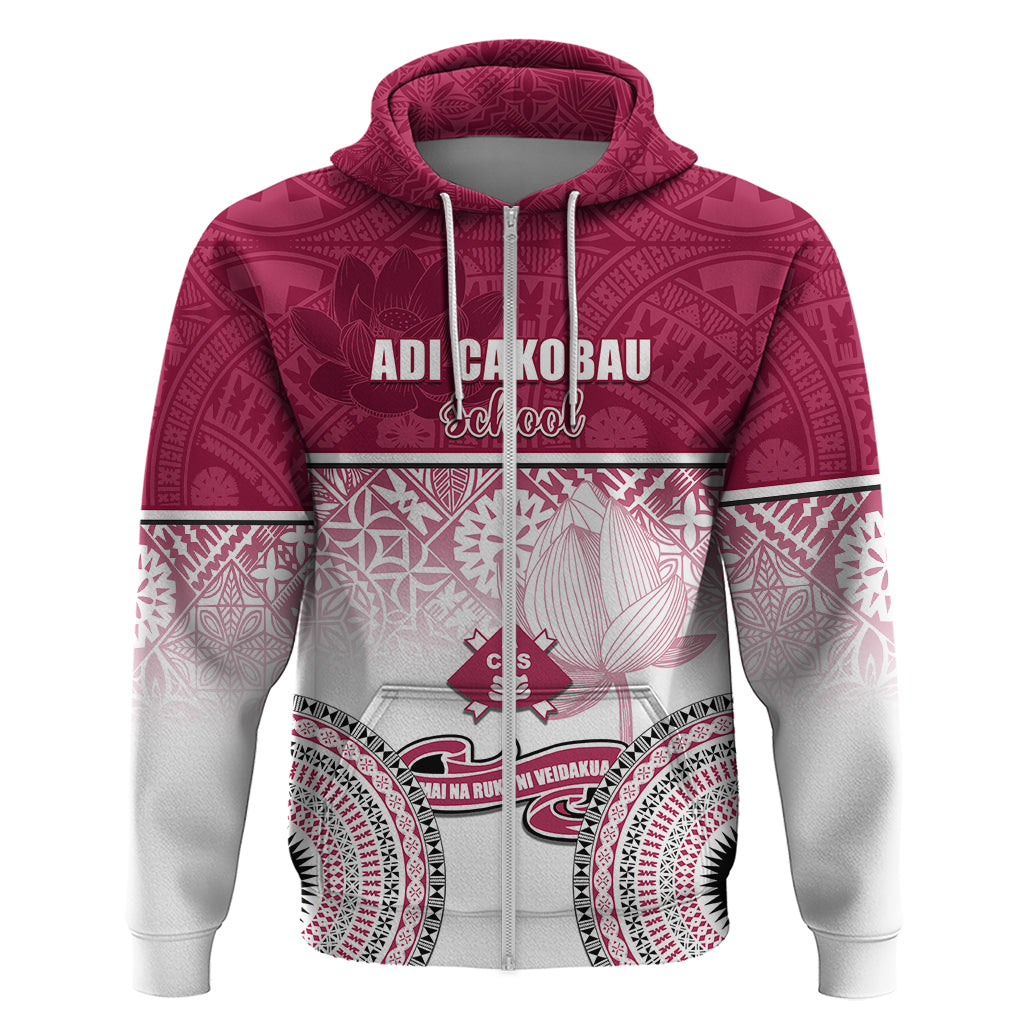 Adi Cakobau School Hoodie 75th Anniversary LT05 Zip Hoodie Pink - Polynesian Pride