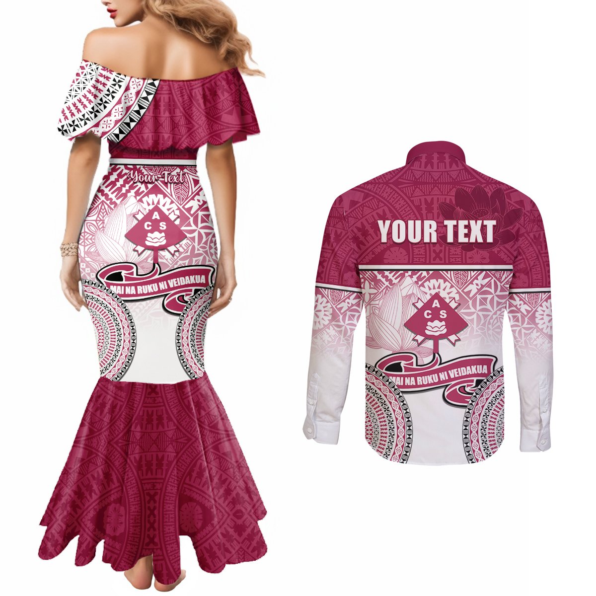 personalized-adi-cakobau-school-couples-matching-mermaid-dress-and-long-sleeve-button-shirts-with-fijian-tapa-pattern