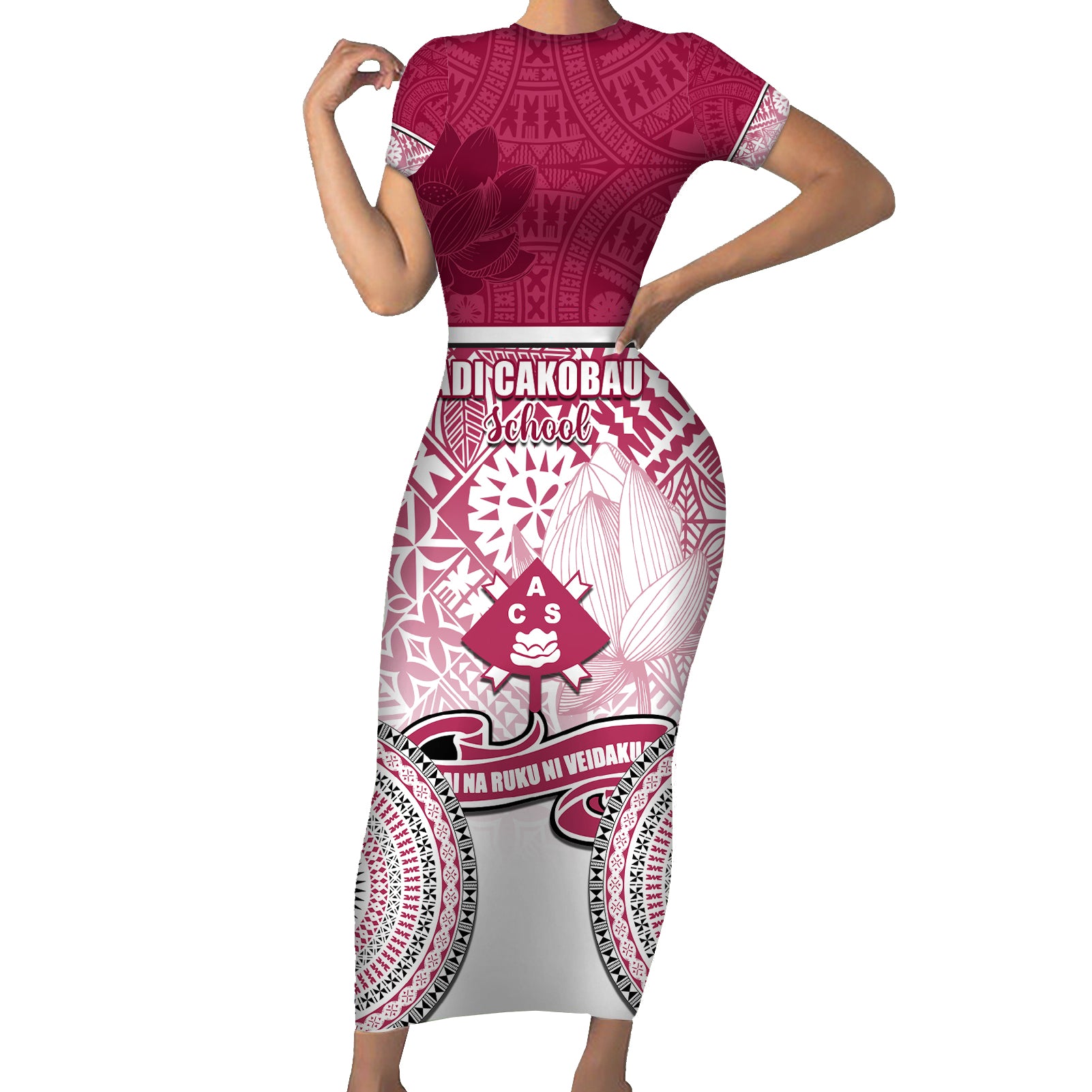 personalized-adi-cakobau-school-short-sleeve-bodycon-dress-with-fijian-tapa-pattern