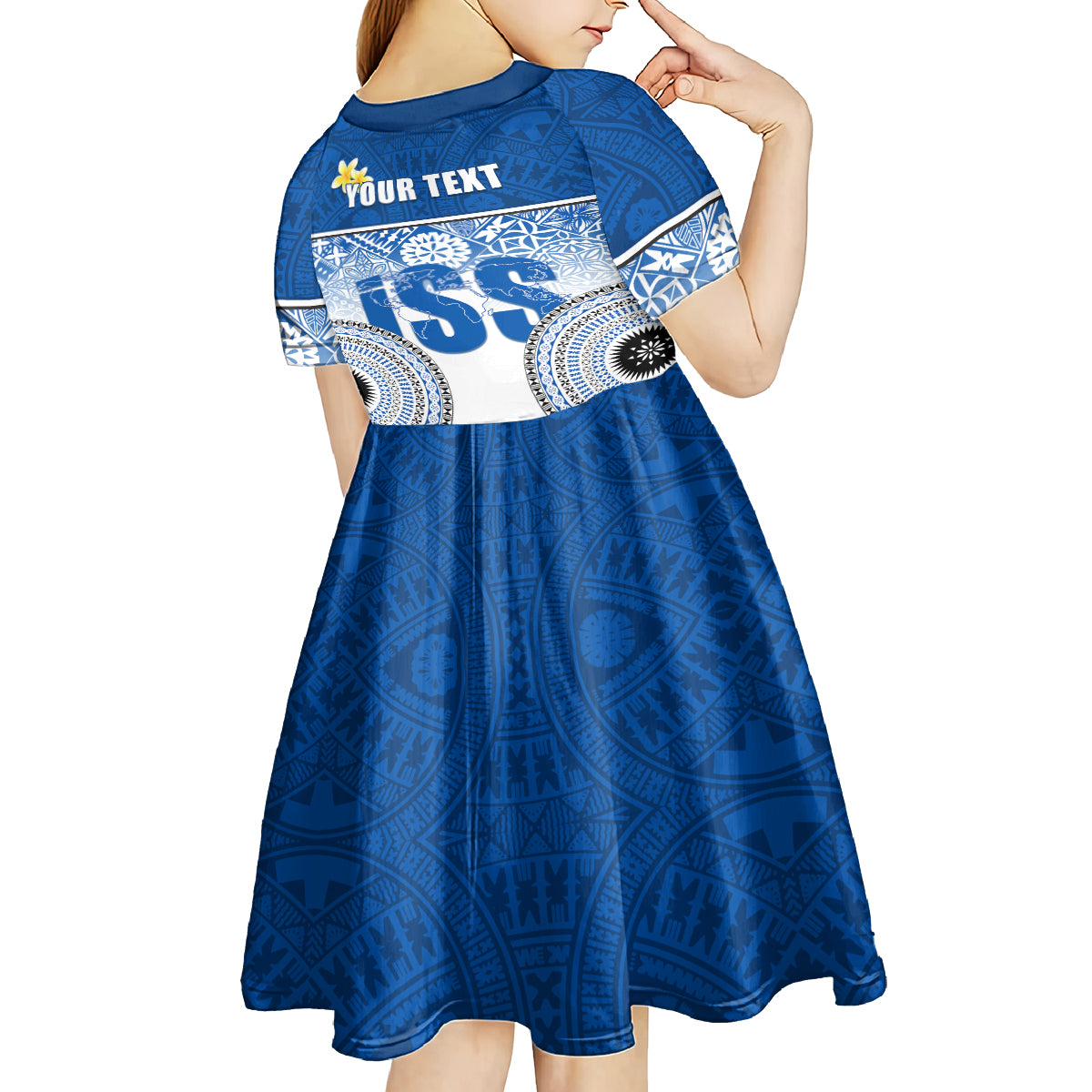 personalized-international-school-suva-kid-short-sleeve-dress-with-fijian-tapa-pattern