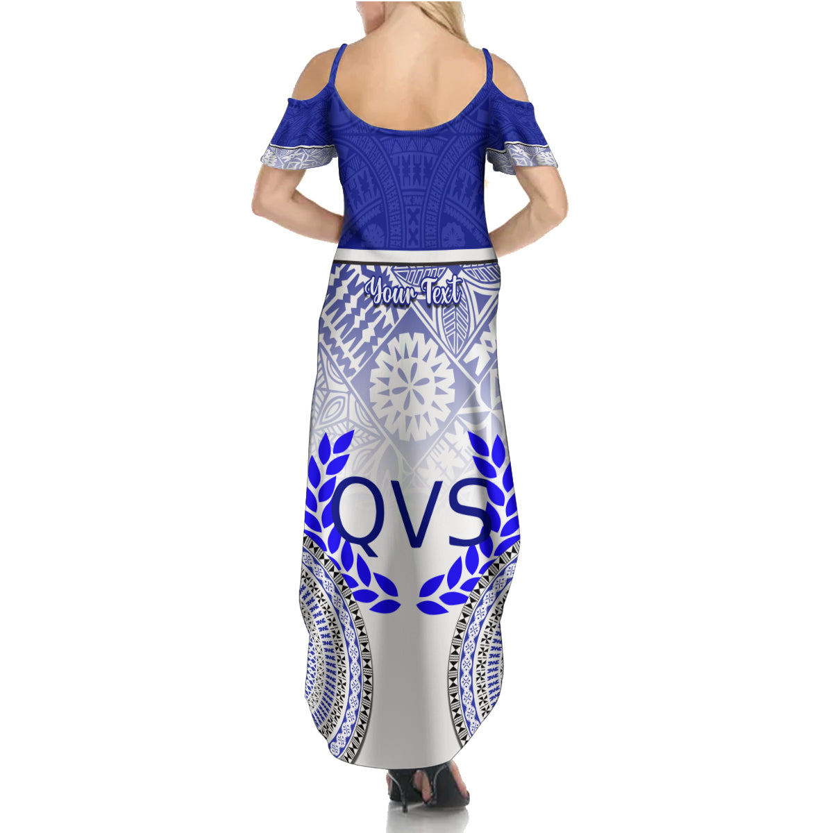 Personalized Queen Victoria School Family Matching Summer Maxi Dress and Hawaiian Shirt With Fijian Tapa Pattern LT05 - Polynesian Pride