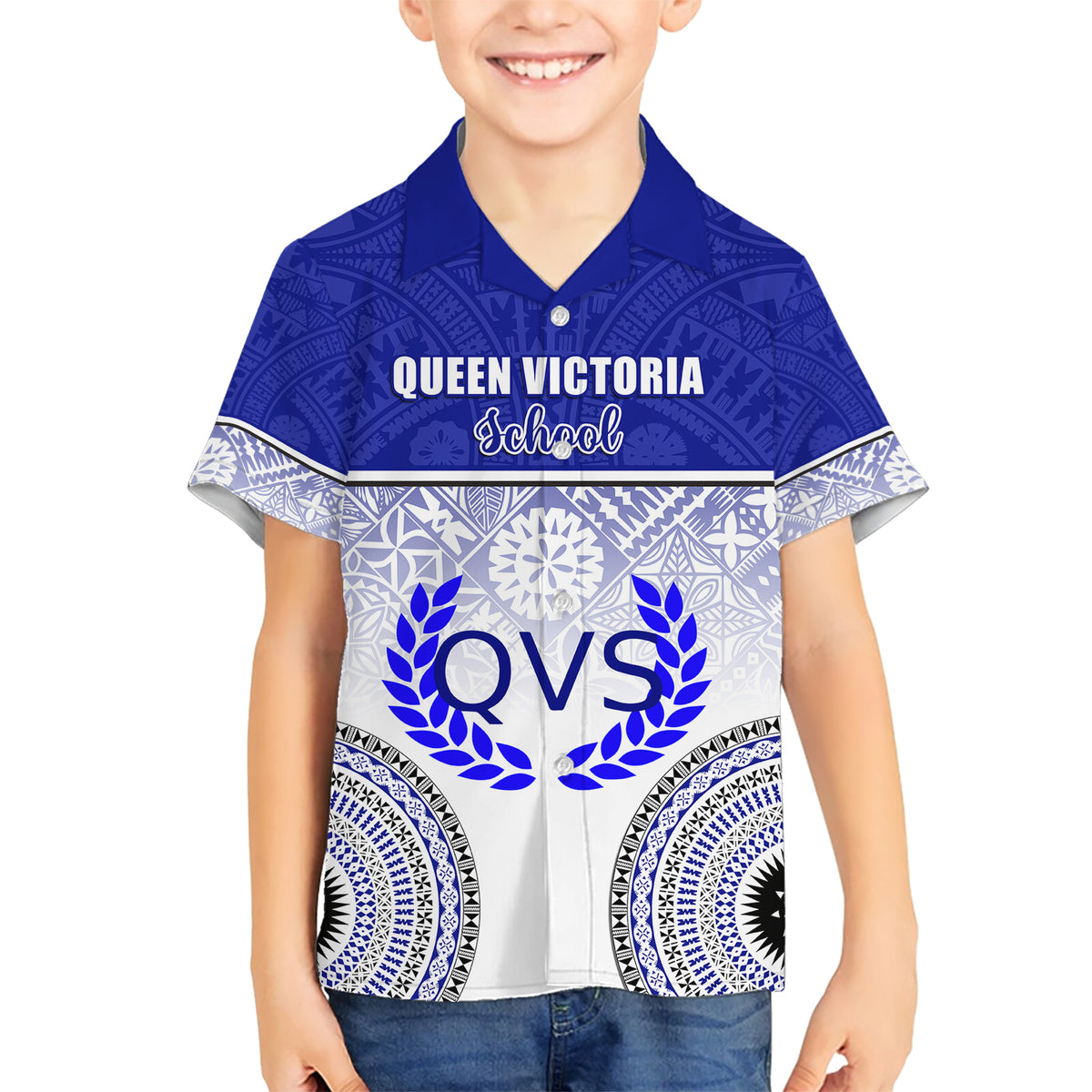 personalized-queen-victoria-school-kid-hawaiian-shirt-with-fijian-tapa-pattern