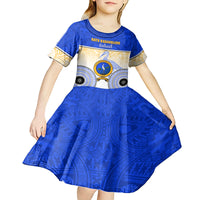 Personalized Ratu Kadavulevu School Kid Short Sleeve Dress With Fijian Tapa Pattern LT05 - Polynesian Pride