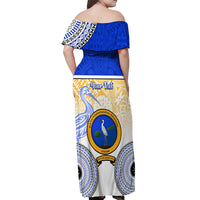 Personalized Ratu Kadavulevu School Off Shoulder Maxi Dress With Fijian Tapa Pattern LT05 - Polynesian Pride