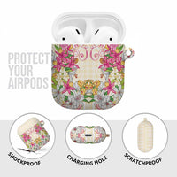 Hawaii Palaka AirPods Case Yellow Tribal Pattern With Tropical Flowers - Polynesian Pride