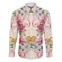 Hawaii Palaka Family Matching Summer Maxi Dress and Hawaiian Shirt Yellow Tribal Pattern With Tropical Flowers - Polynesian Pride