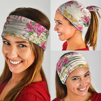 Hawaii Palaka Neck Gaiter Yellow Tribal Pattern With Tropical Flowers - Polynesian Pride