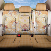 Hawaii Peach Palaka Back Car Seat Cover With Tapa Pattern Tropical Flowers - Polynesian Pride