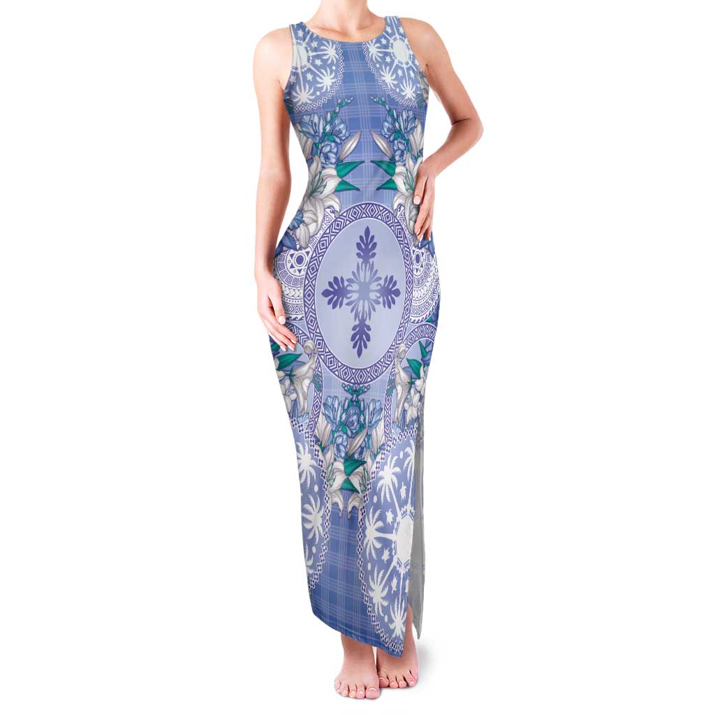 Hawaii Violet Palaka Family Matching Tank Maxi Dress and Hawaiian Shirt With Tapa Pattern Tropical Flowers - Polynesian Pride