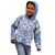 Hawaii Violet Palaka Kid Hoodie With Tapa Pattern Tropical Flowers - Polynesian Pride