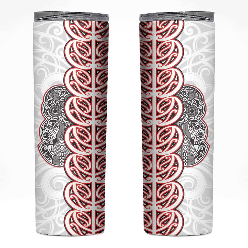 Aotearoa New Zealand Skinny Tumbler Maori Marae Pattern Tiki