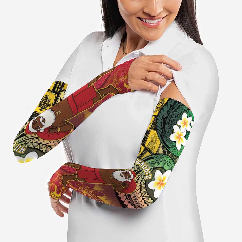 Vanuatu Christmas Arm Sleeves Ni-Van Santa Retro Style - Polynesian Pride
