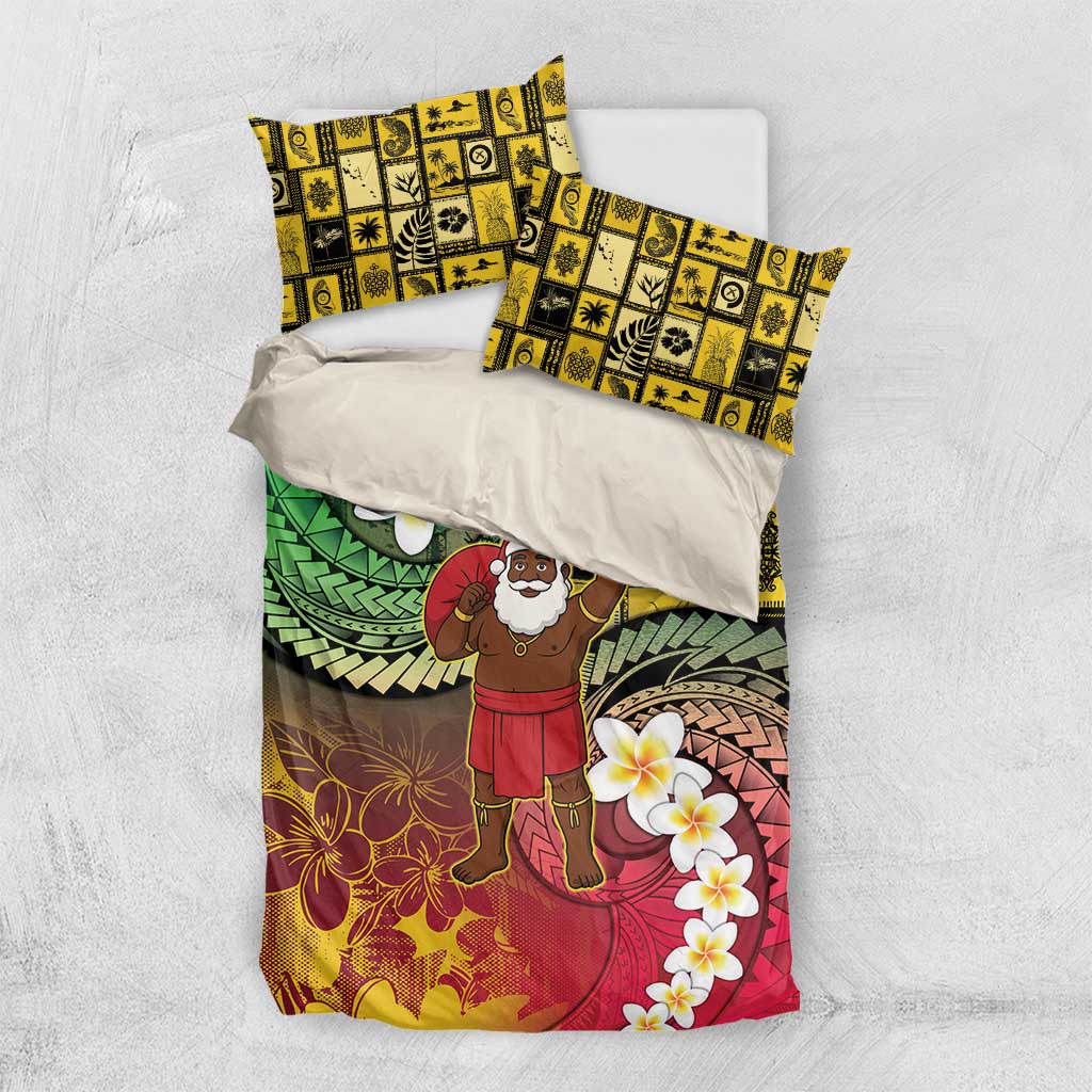 Vanuatu Christmas Bedding Set Ni-Van Santa Retro Style - Polynesian Pride