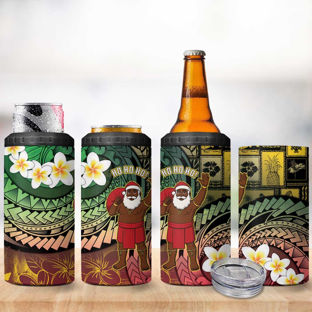 Vanuatu Christmas 4 in 1 Can Cooler Tumbler Ni-Van Santa Retro Style - Polynesian Pride