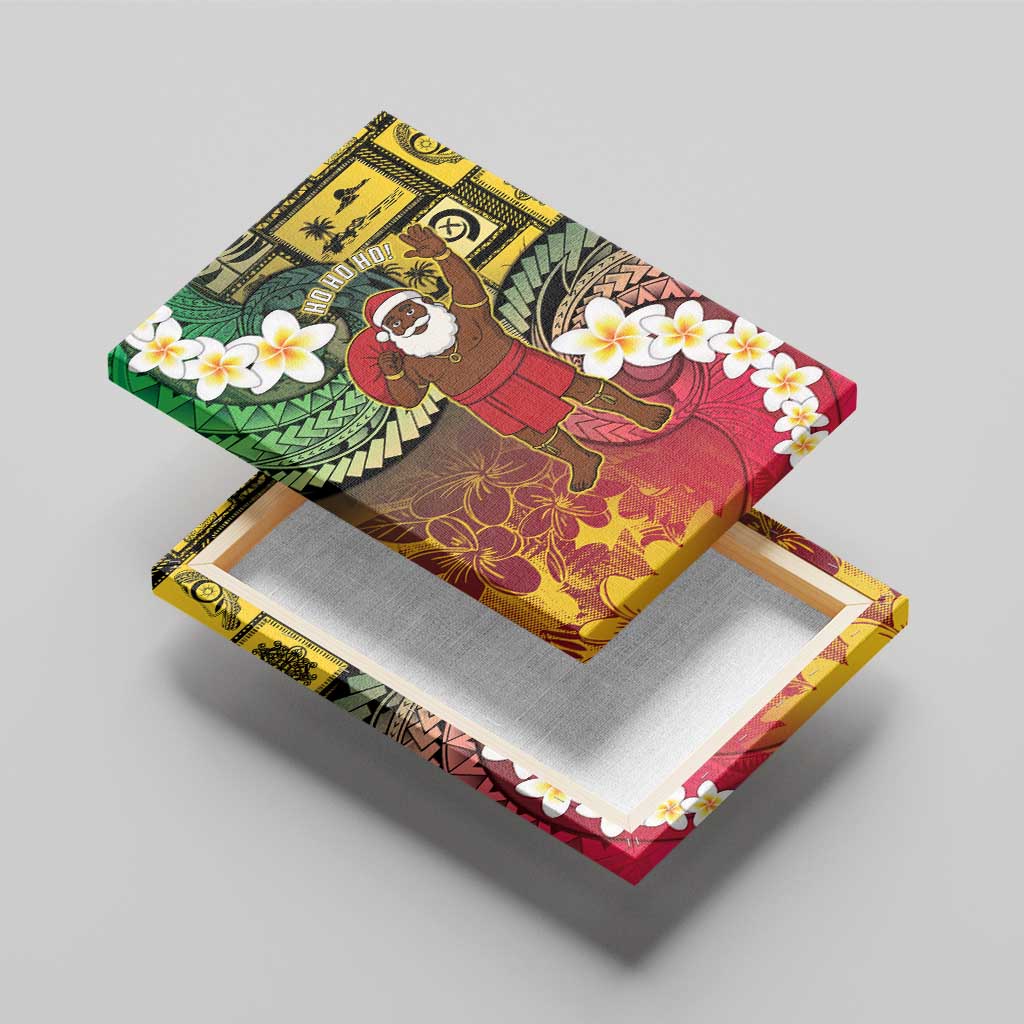 Vanuatu Christmas Canvas Wall Art Ni-Van Santa Retro Style - Polynesian Pride