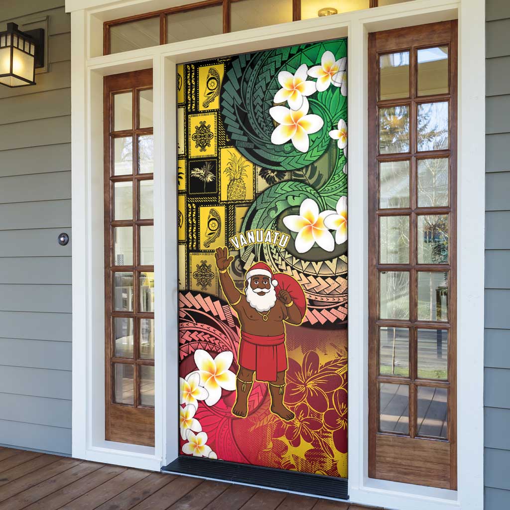 Vanuatu Christmas Door Cover Ni-Van Santa Retro Style - Polynesian Pride