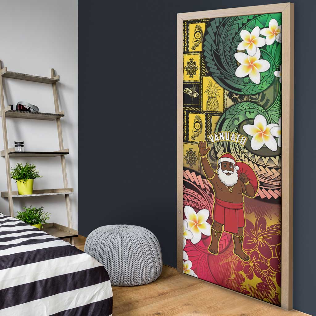 Vanuatu Christmas Door Cover Ni-Van Santa Retro Style - Polynesian Pride