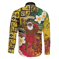 Vanuatu Christmas Family Matching Off The Shoulder Long Sleeve Dress and Hawaiian Shirt Ni-Van Santa Retro Style - Polynesian Pride