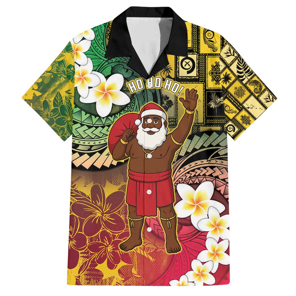 Vanuatu Christmas Family Matching Puletasi and Hawaiian Shirt Ni-Van Santa Retro Style - Polynesian Pride