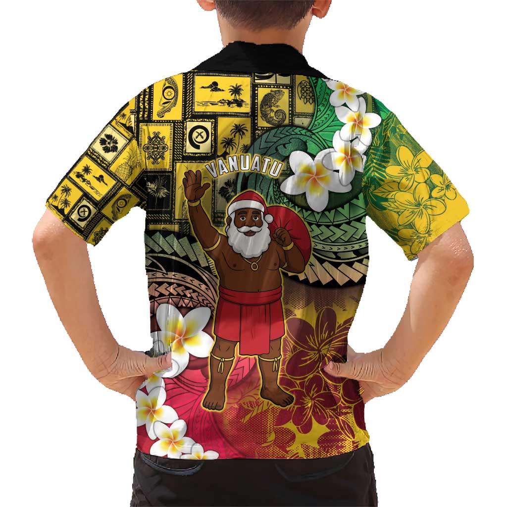 Vanuatu Christmas Family Matching Short Sleeve Bodycon Dress and Hawaiian Shirt Ni-Van Santa Retro Style - Polynesian Pride