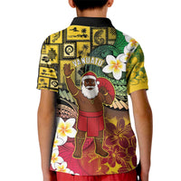 Vanuatu Christmas Kid Polo Shirt Ni-Van Santa Retro Style - Polynesian Pride