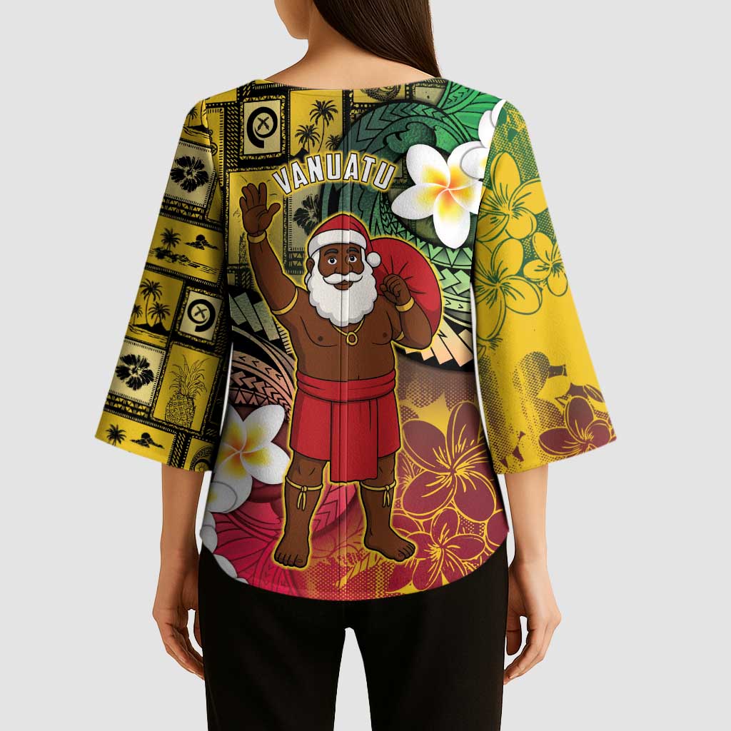 Vanuatu Christmas Kimono Sleeve Blouse Ni-Van Santa Retro Style - Polynesian Pride
