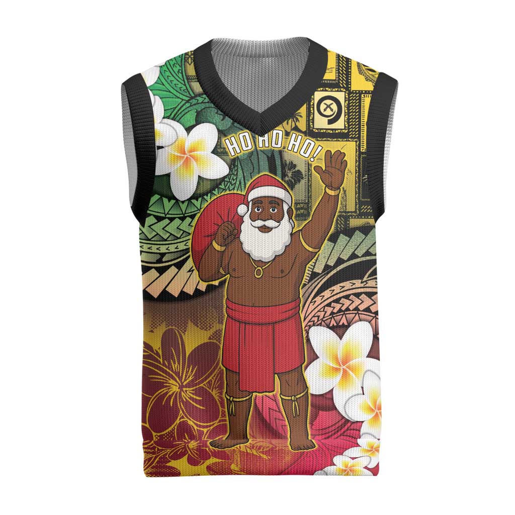 Vanuatu Christmas Knitted V-Neck Vest Ni-Van Santa Retro Style - Polynesian Pride