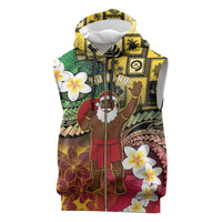 Vanuatu Christmas Sleeveless Zip Hoodie Ni-Van Santa Retro Style - Polynesian Pride