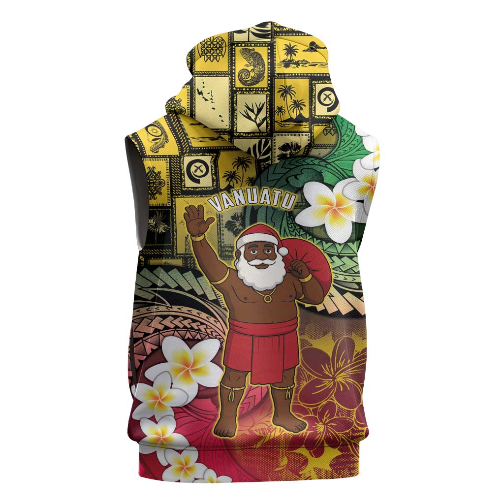 Vanuatu Christmas Sleeveless Zip Hoodie Ni-Van Santa Retro Style - Polynesian Pride