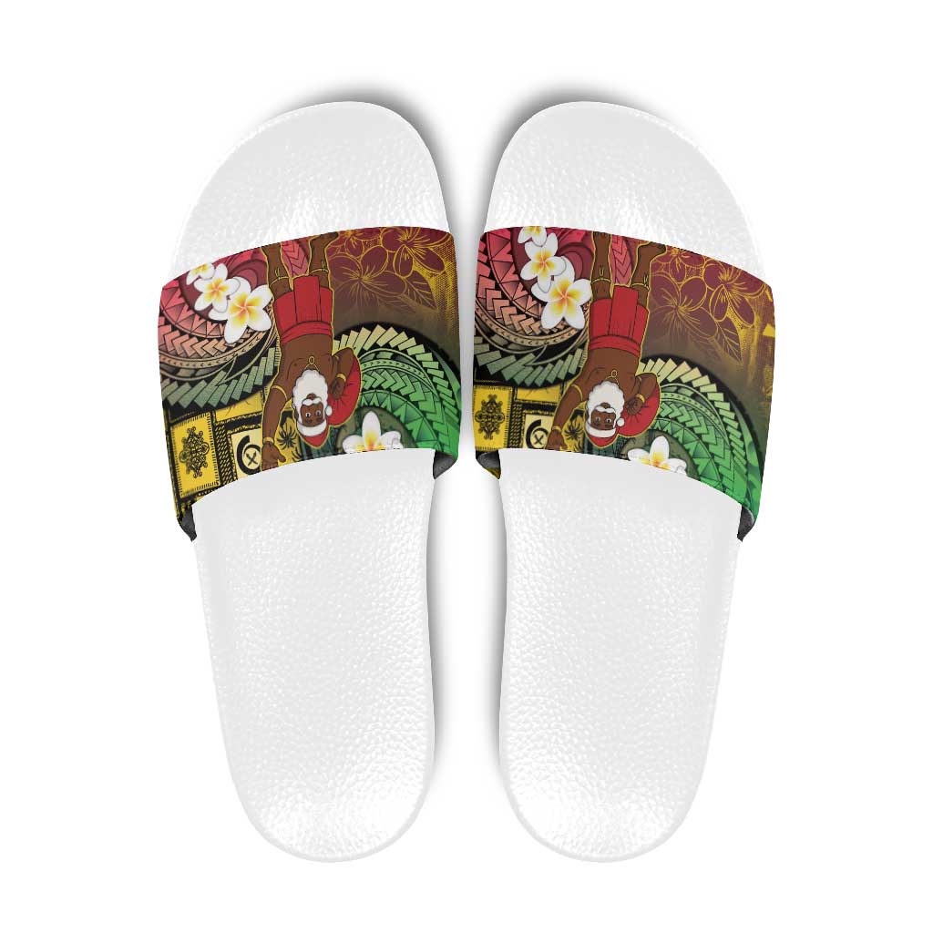 Vanuatu Christmas Slide Sandals Ni-Van Santa Retro Style - Polynesian Pride